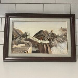 Feather Great Wall of China 3-D Relief Art Picture